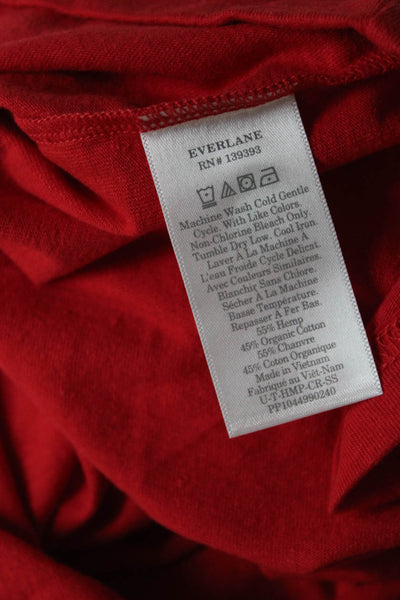 Everlane Men's Cotton Short Sleeve Crewneck T-Shirts Black Red Size E4 Lot 2