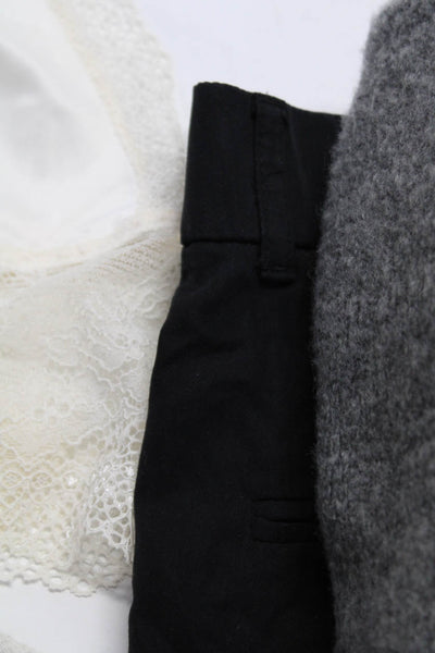 Zara Women's Pants Lace Bra Knit Sweater White Black Gray Size M Lot 3