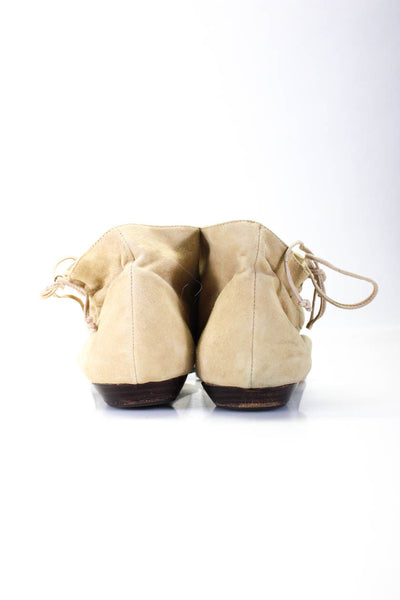 Dolce Vita Womens Suede Heel Covered Drawstring Thong Sandals Beige Tan Size 10