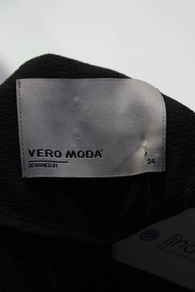 Vero Moda Womens Black Crepe V-neck Sleeveless Straight Leg Jumpsuit Size 34