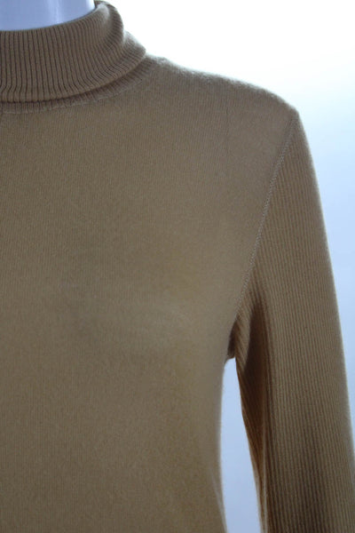 Bottega Veneta Womens Yellow Cashmere Knit Turtleneck Sweater Top Size 44
