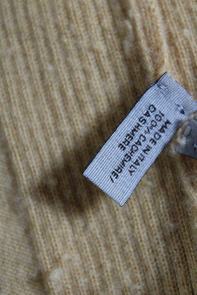 Bottega Veneta Womens Yellow Cashmere Knit Turtleneck Sweater Top Size 44