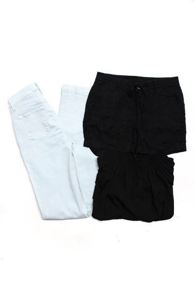 Saks Fifth Avenue J Crew Womens Blouse Pants Shorts Black Blue Size XS Lot 3
