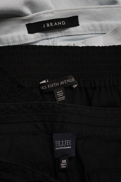 Saks Fifth Avenue J Crew Womens Blouse Pants Shorts Black Blue Size XS Lot 3