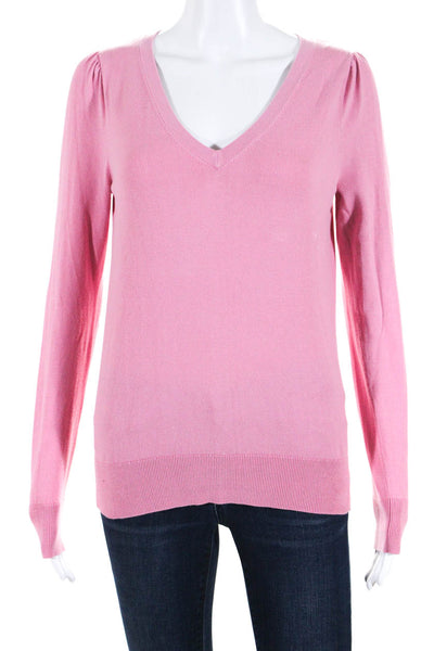 Boden Women's V-Neck Long Sleeves Sweater Pink Size S