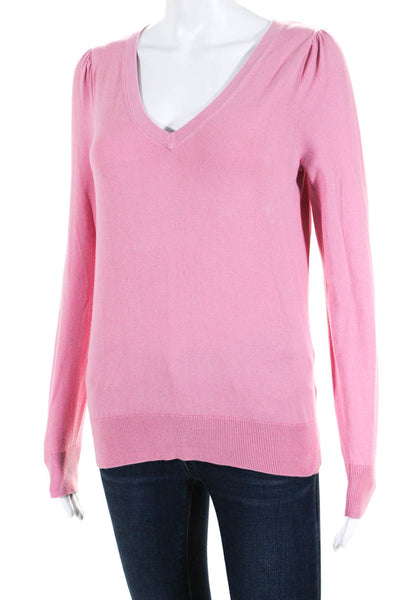 Boden Women's V-Neck Long Sleeves Sweater Pink Size S
