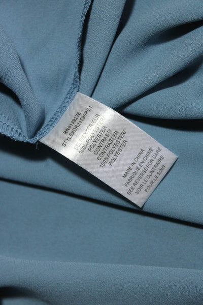 DR2 Women's Sleeveless Floral Print Crewneck Blouse Blue Size XS