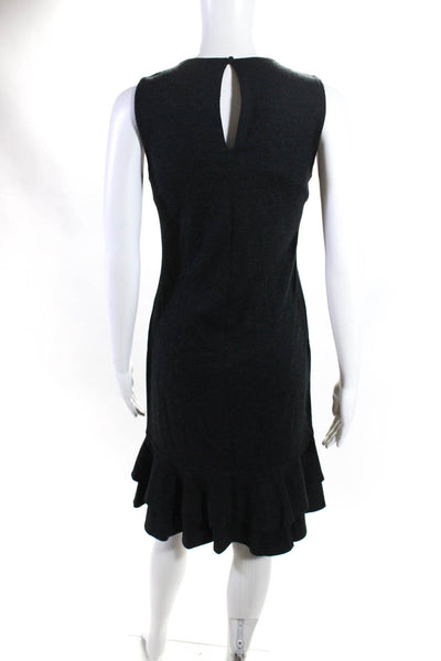 Ralph Lauren Womens Dark Wool Crew Neck Zip Back Sleeveless Shift Dress Size S