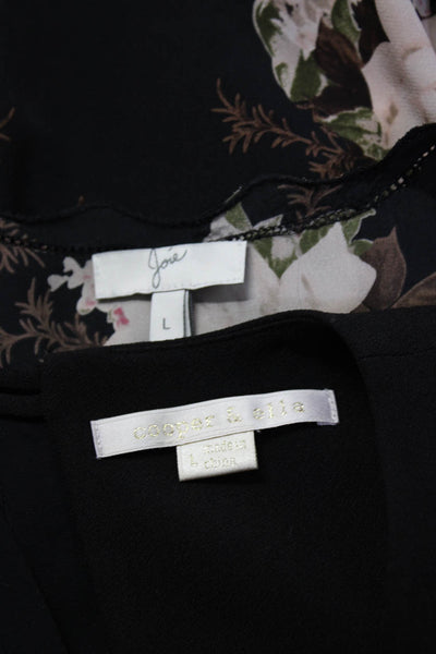 Joie Cooper & Ella Patterson J Kincaid Womens Silk Tops Black Size L M Lot 3
