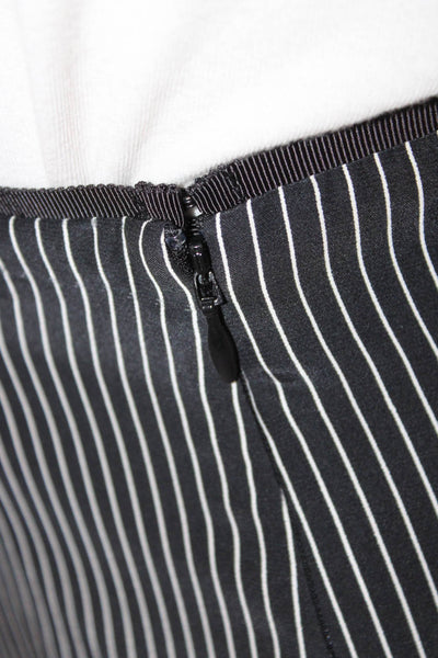 Rag & Bone Womens Side Zip Knee Length Vertical Stripe Silk Skirt Black White 2