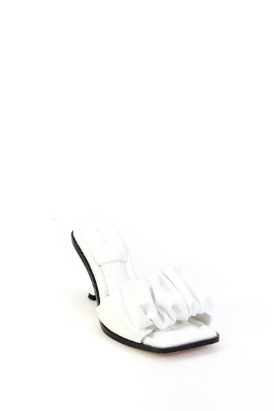 Circus by Sam Edelman Womens Slade Faux Leather Mules Sandals White 8.5
