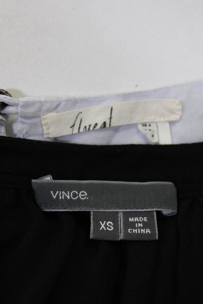 Vince Floreat Womens Silk Blouse Camisole Top Black Light Blue Size XS 4 Lot 2