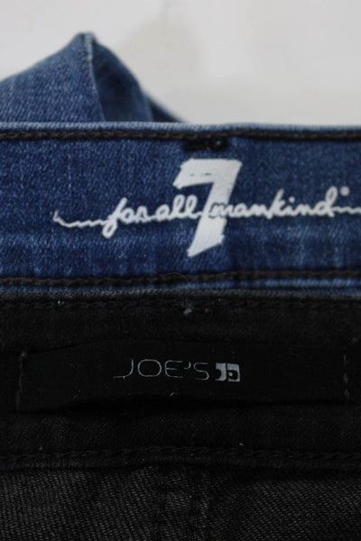 7 For All Mankind Joes Womens Cotton Skinny Jeans Blue Black Size 25 26 Lot 2