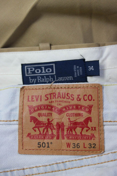 Levis Polo Ralph Lauren Mens Straight Leg Jeans Chino Pants Blue 35 34 Lot 2