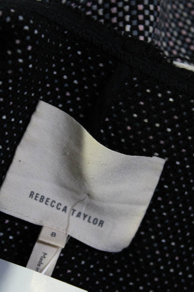 Rebecca Taylor Women's Long Sleeves Zip Closer Tweed Jacket Black Size 8