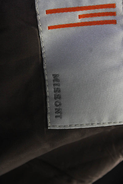 Missoni Mens Micro Check Three Button Notched Blazer Jacket Brown Wool Size 38
