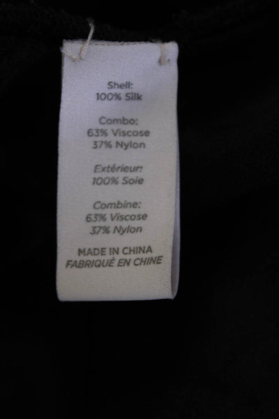 Cinq A Sept Womens 100% Silk Asymmetrical Hem Sleeveless Tank Top Black Size M