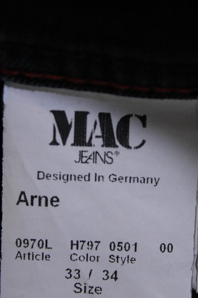 Mac Jeans Men's Straight Leg Regular Fit Zip Fly Jeans Blue Size 33
