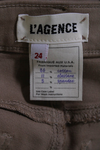 L'Agence Womens Selma High Rise Flare Leg Jeans Cappuccino Beige Size 24
