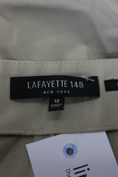 Lafayette 148 New York Womens Khaki High Rise Stanton Dress Pants Size 12