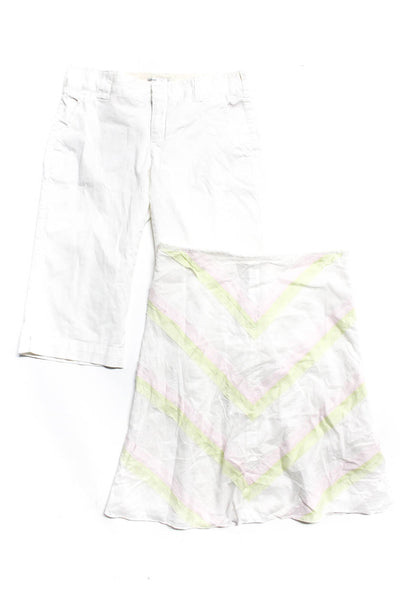 Vince Free People Womens Cotton Capris Skirt White Multicolor Size 4 0 Lot 2