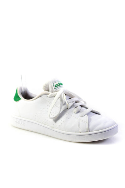 Adidas Womens Lace Up Round Toe Logo Low Top Sneakers White Leather Size 4