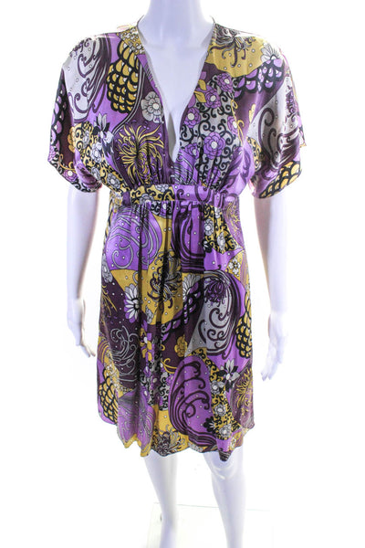 Alice & Trixie Womens Silk Floral Print Empire Waist Maxi Dress Purple Size M