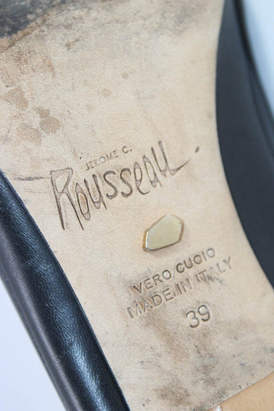 Jerome C. Rousseau Women's Leather Open Toe Stiletto Ankle Bootie Black Size 9