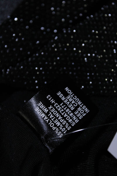 Lucca Couture Womens Crew Neck Metallic Knit Tank Top Black Size Medium