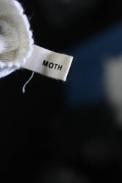 Moth Anthropologie Womens Long Sleeve Plaid Layered Sweatshirt White Blue XS