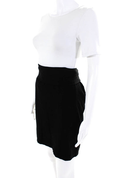 Eileen Fisher Womens High Waist Knee-Length Straight Skirt Black Size M