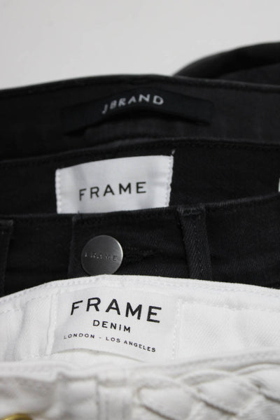 Frame J Brand Women's High Rise Zip Fly Jeans Black White Size 24 25 Lot 3