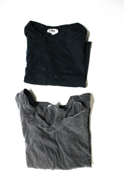 LNA Sundry Womens Cotton Cropped Top Shirts Navy Blue Gray Size S 1 Lot 2