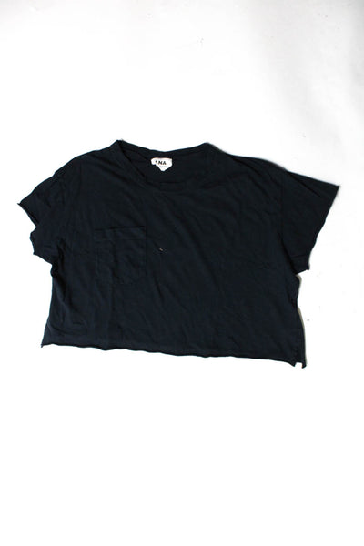 LNA Sundry Womens Cotton Cropped Top Shirts Navy Blue Gray Size S 1 Lot 2