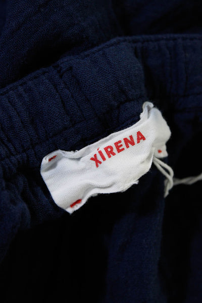 Xirena Womens Drawstring Waist Pants Navy Blue Cotton Size Extra Small
