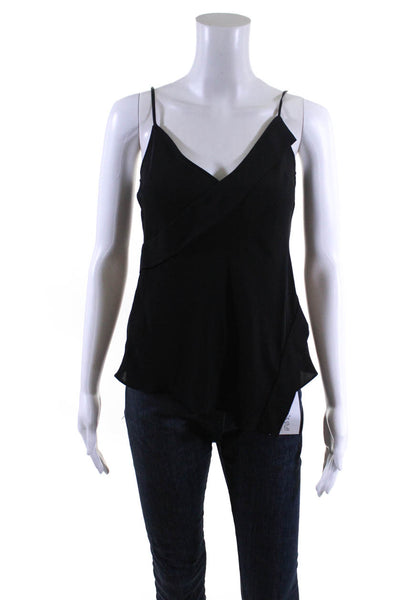 Theory Womens Silk Crossover Tank Top Black Size Small