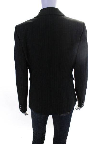 Antonio Melani Women's Lined Plaid Long Sleeve Blazer Jacket Black Size