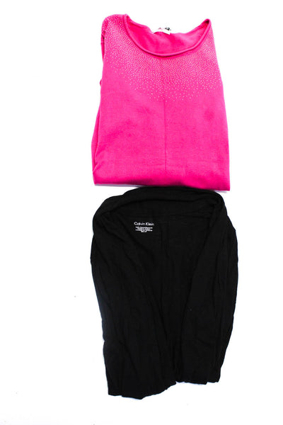 Calvin Klein Women's Long Sleeve Crew Neck Sequin Cotton Sweater Pink S Lot 2