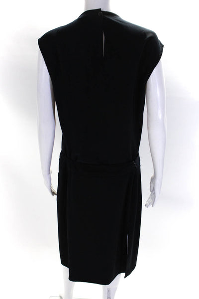 Strenesse Women's Low Rise Lined Slit Midi Pencil Skirt Black Size 14