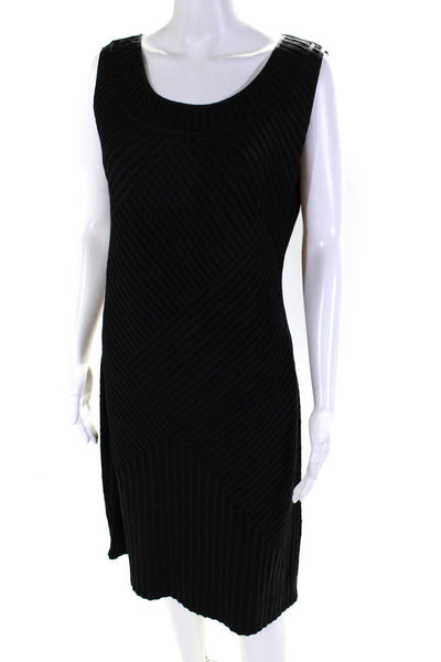 Courage.b  Women's Sleeveless Zip Up Midi Pencil Dress  Black Size 10