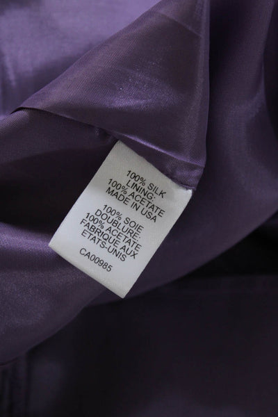 Nanette Lepore Womens 100% Silk Leopard Print Pleated Pencil Dress Purple Size 2