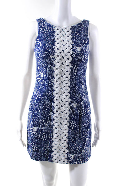 Lilly Pulitzer for Target Womens Fish Print Sleeveless Dress Blue White Size 2