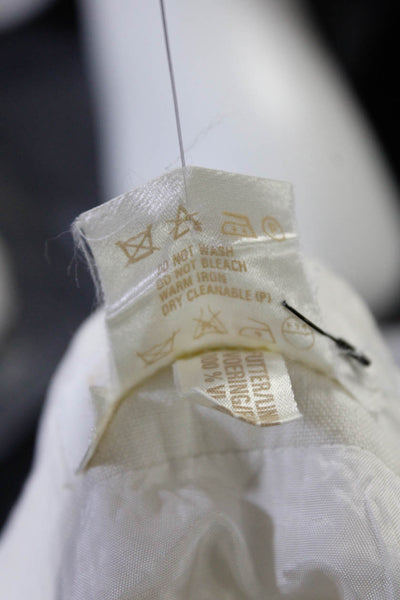 Escada Womens Mid Rise Woven Pleated Linen Dress Shorts White Size EU 40