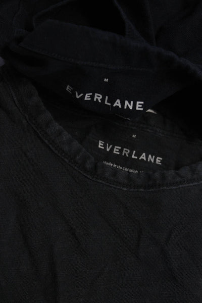 Everlane Mens Short Long Sleeve Tee Shirts Blue Cotton Size Medium Lot 2