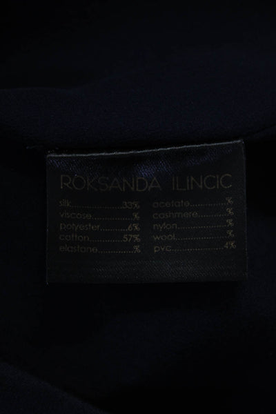 Roksanda Ilincic Womens Cotton Sleeveless Color Block A-Line Dress Blue Size 6