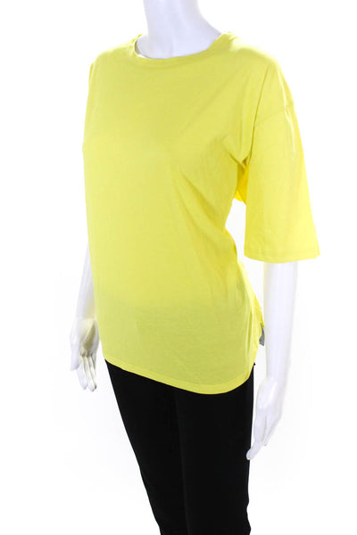 Masai Womens Short Sleeve Scoop Neck Oversized Tee Shirt Yellowe Size XL