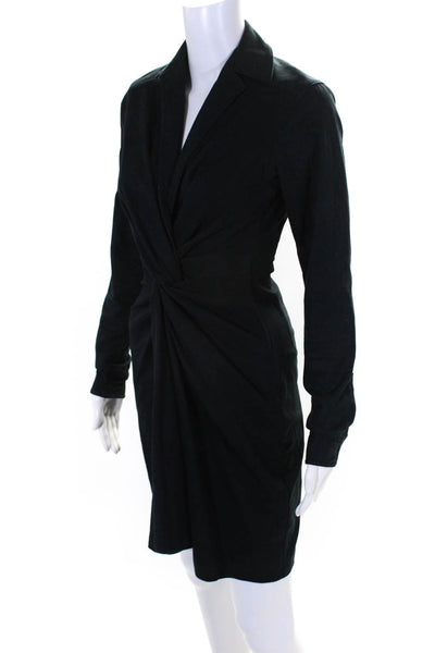 Byron Lars Women's Long Sleeve Collar Sheath Dress Navy Size 2