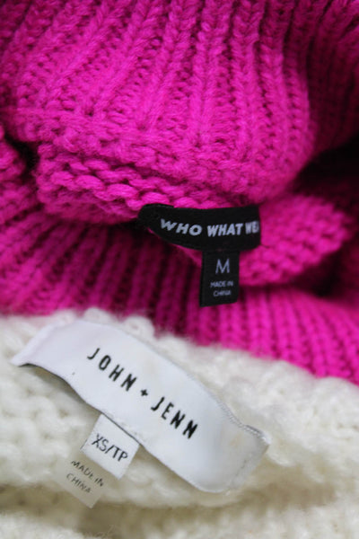John + Jenn Who What Wear Womens Solid Thick Knit Sweater White Size XS/M Lot 2