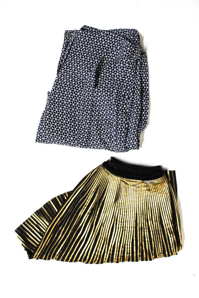 J. Mclaughlin Women's A Line Skirt Casual Pants Gold Blue Size S 8 Lot 2
