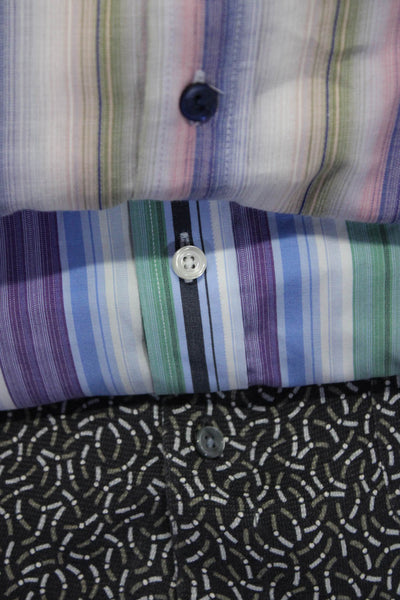 Earl Jean Perry Ellis Mens Striped Long Sleeve Short Sleeve Shirt XL Large Lot 3